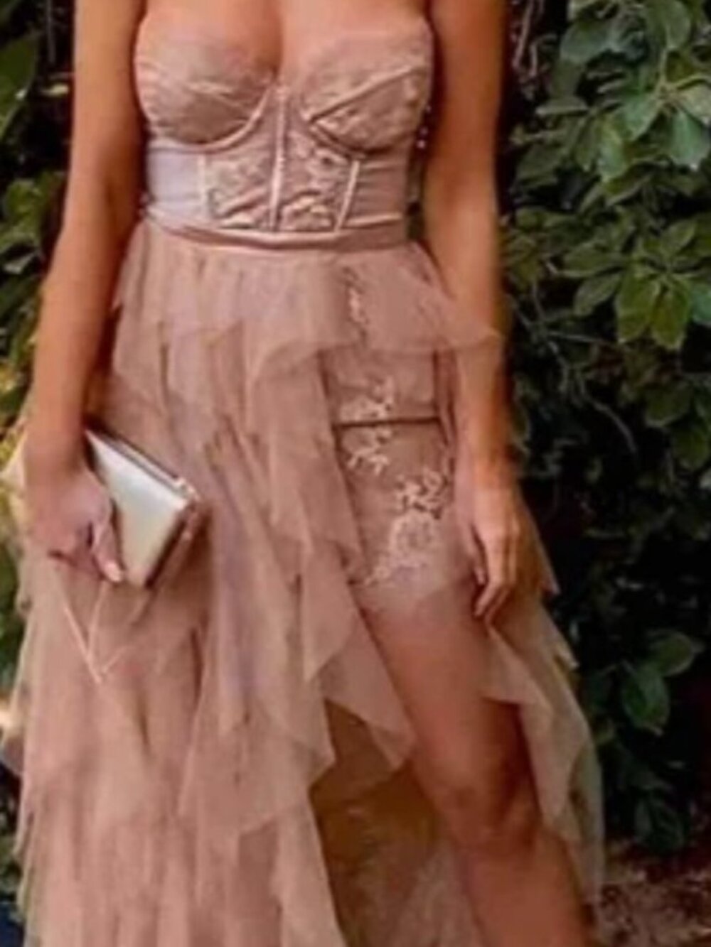 Elegant Strapless Ruffled Gown - Picture 3 of 16